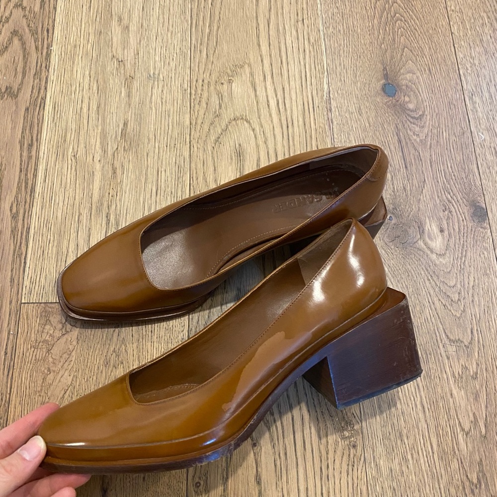 Stylish Jil Sander squared heels size 39